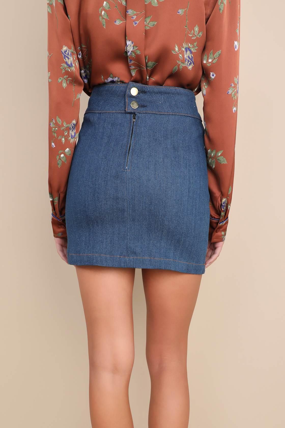 Super Star Dark Wash Denim Mini Skirt Product Image