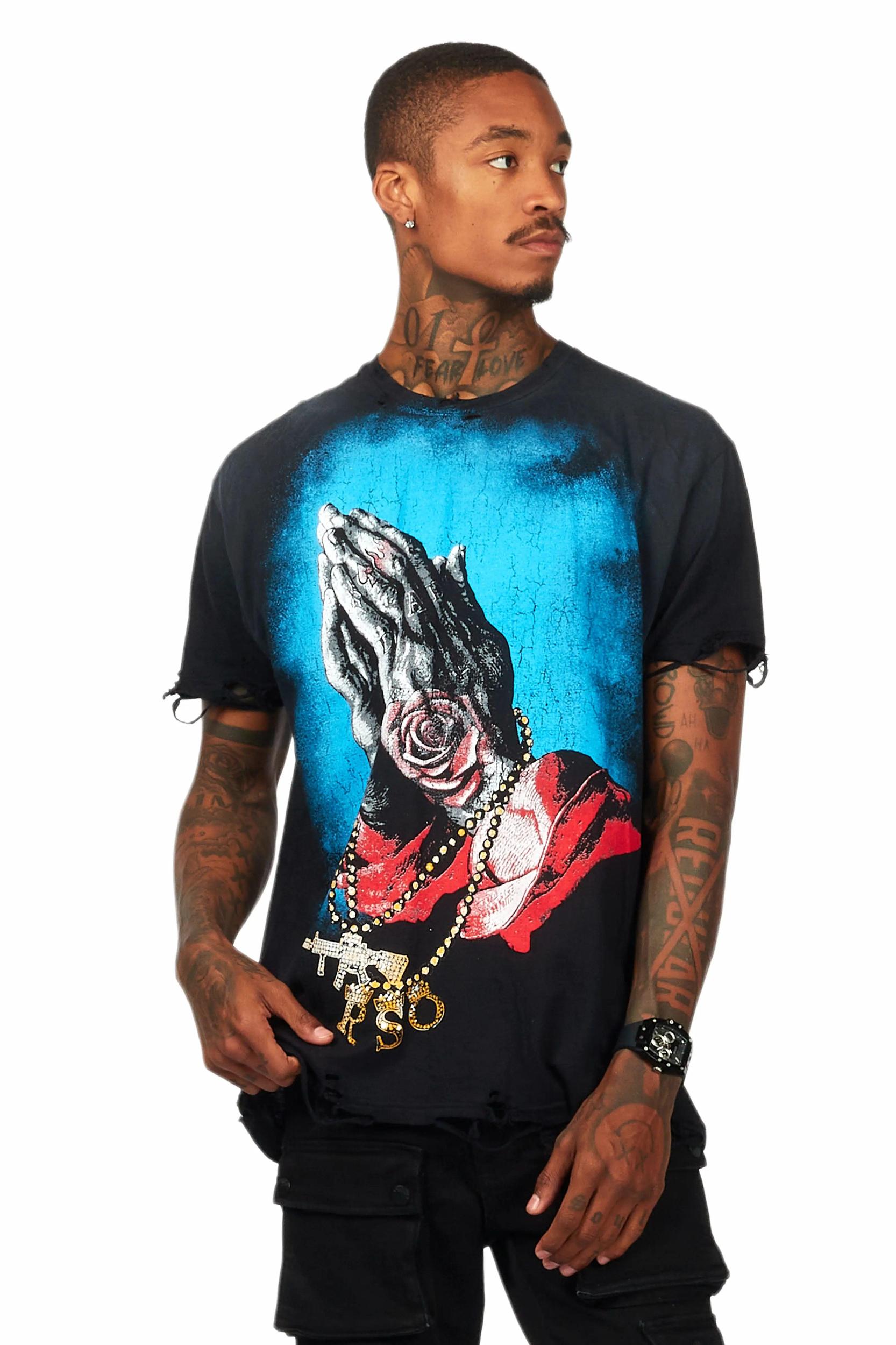 Gonave Black Oversized Graphic T-Shirt Male Product Image