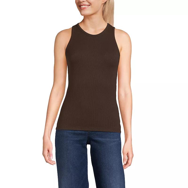 Women's Lands' End Drapey Rib Fitted Tank Top,  Product Image