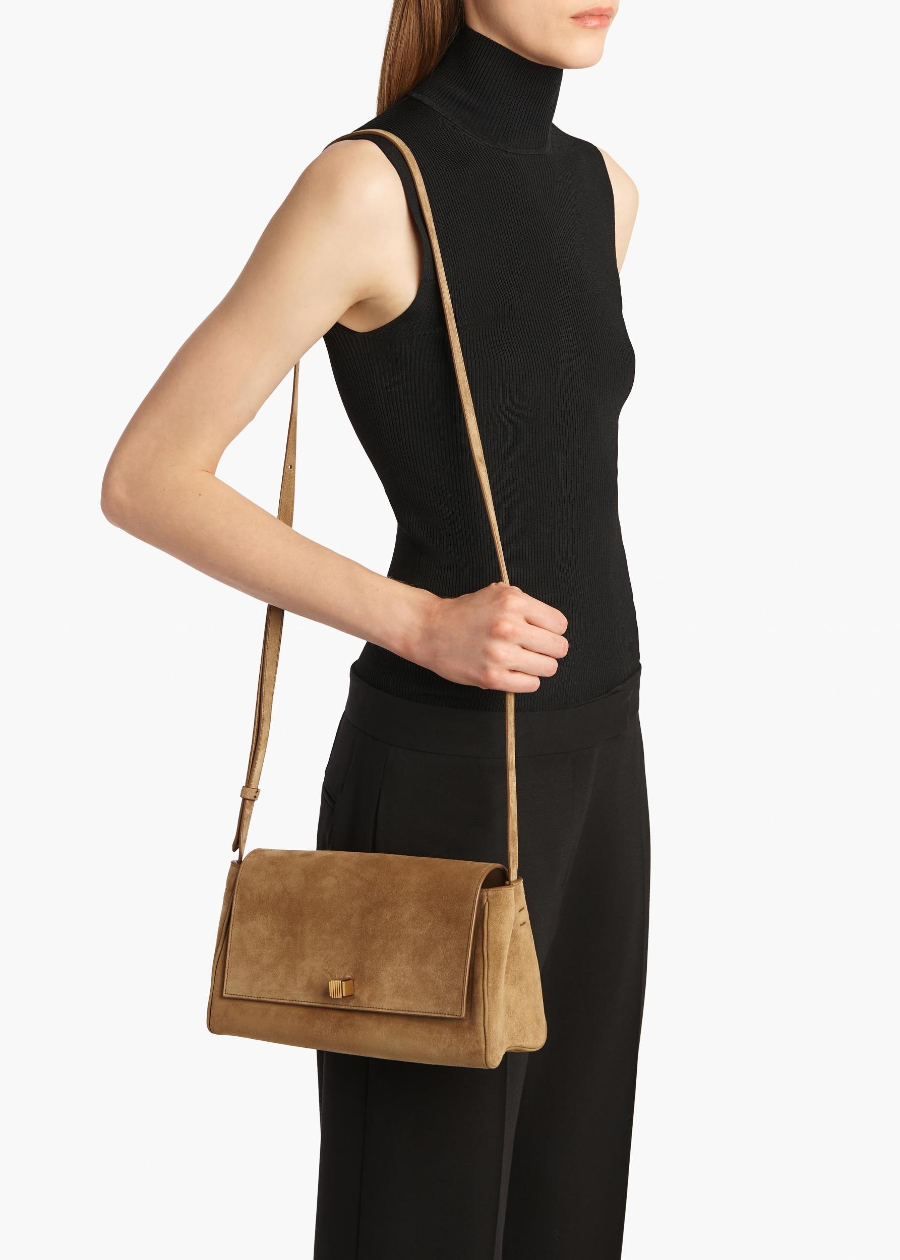 Audrey Crossbody Bag in Mud Suede Product Image