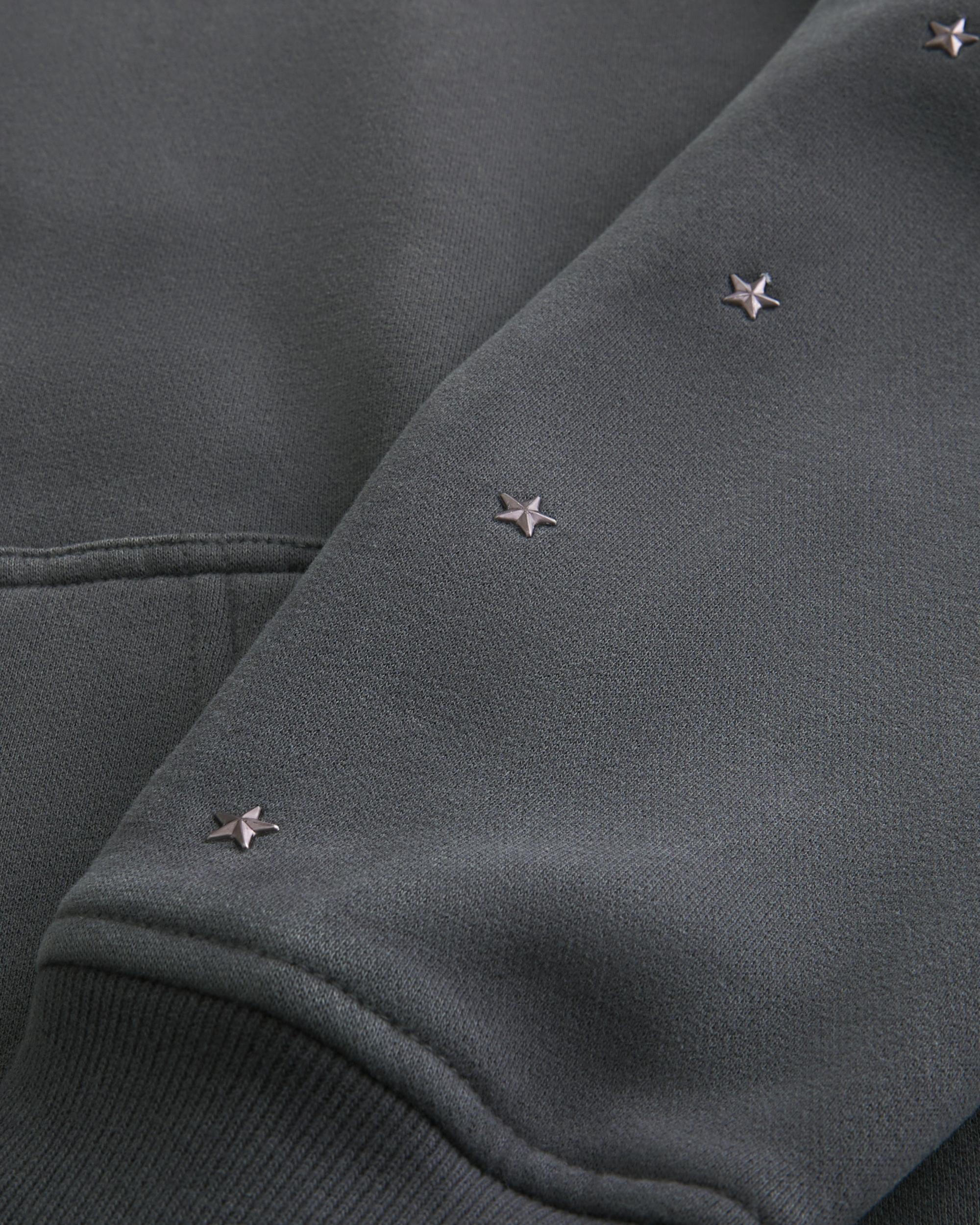 Boxy Flame Graphic Zip-Up Hoodie Product Image