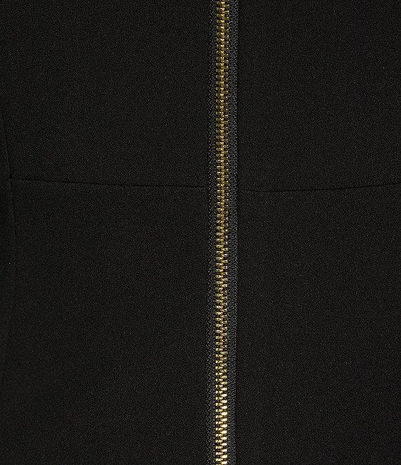 Calvin Klein Scuba Crepe Short Tulip Sleeve V-Neck A-Line Midi Dress Product Image