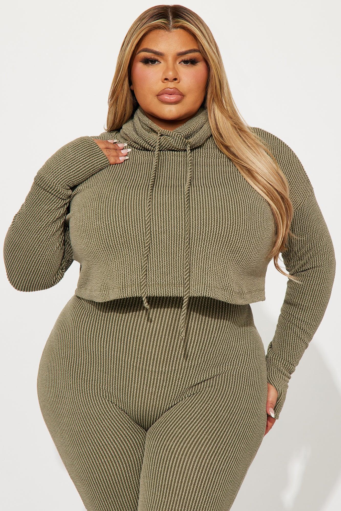 Thinking It Over 2 Piece Jumpsuit Set - Olive Product Image