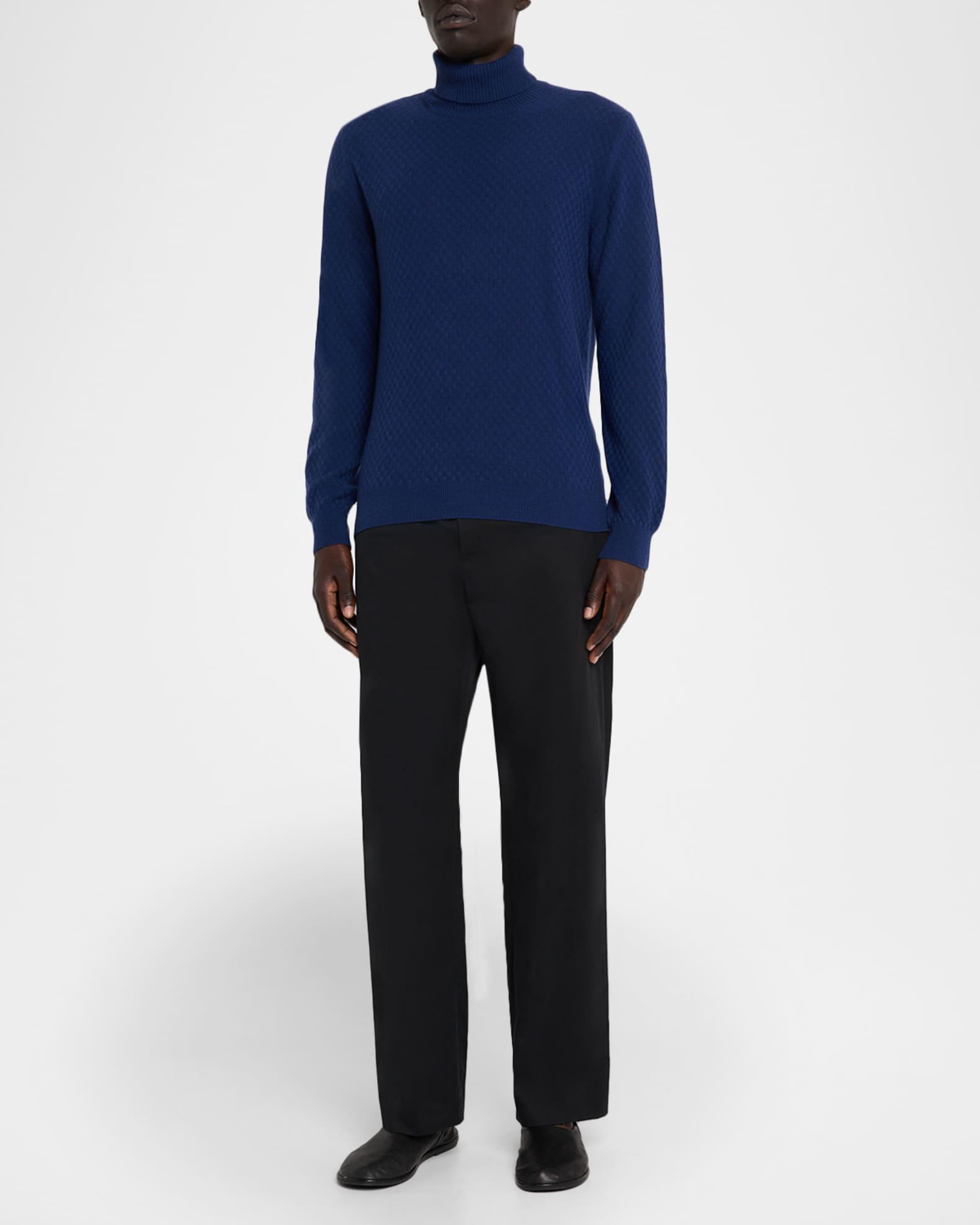 Men's Wool and Cashmere Basketweave Turtleneck Sweater Product Image