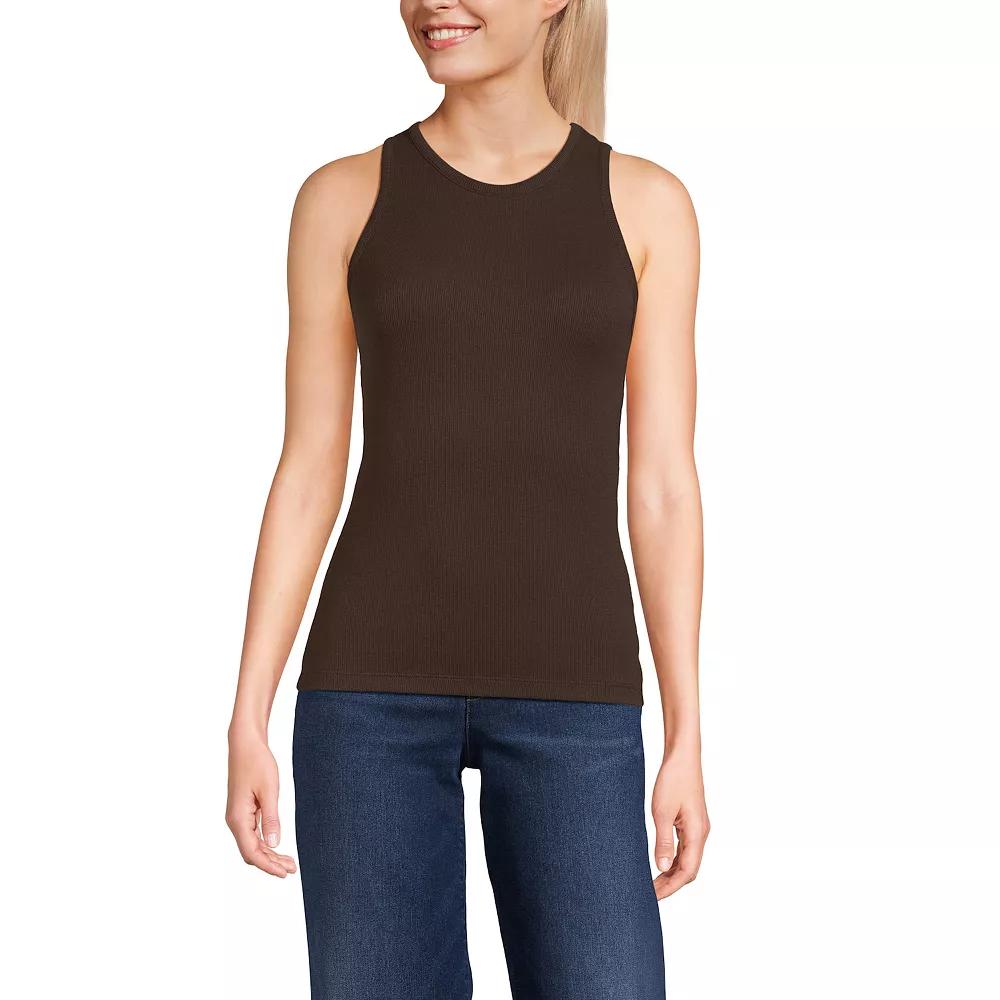 Women's Lands' End Drapey Rib Fitted Tank Top,  Product Image