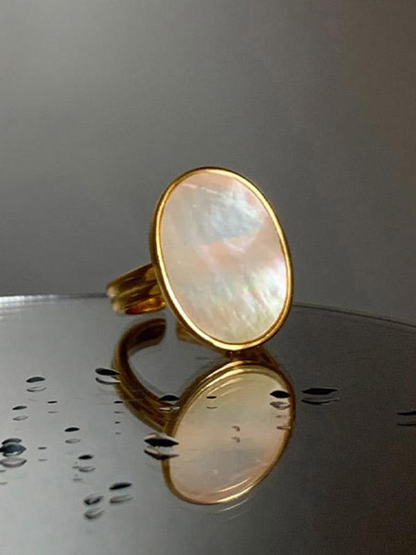 Adjustable Mother-Of-Pearl Geometric Rings Accessories Product Image