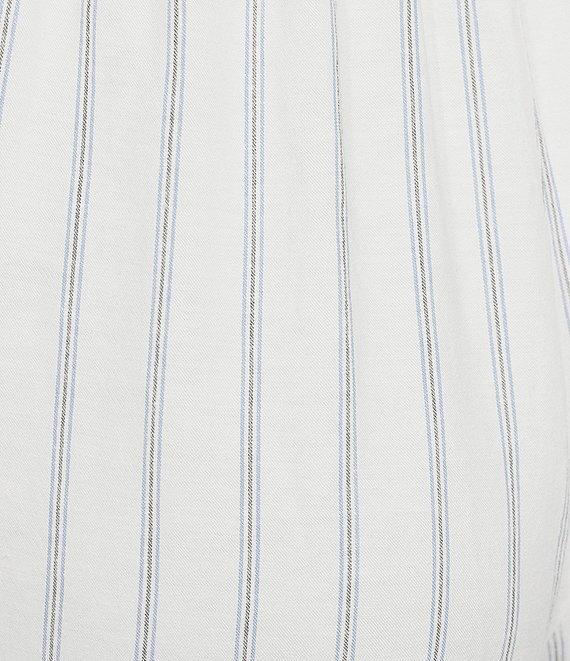 Cloth & Stone Linen Blend High Rise Wide Leg Front Drawstring Stripe Crop Coordinating Pants Product Image