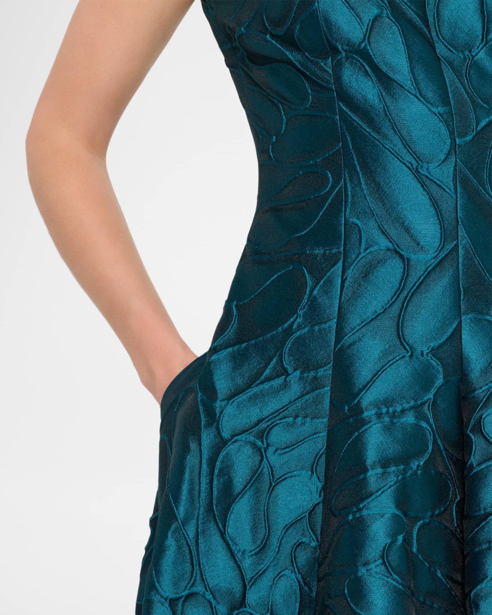 Textured Jacquard Backless Gown Product Image