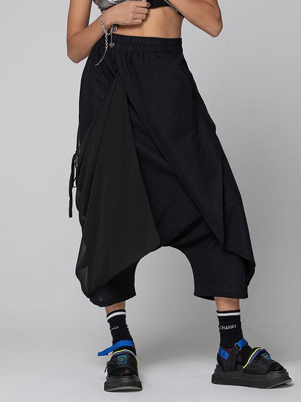 Harem Pants Loose Pleated Solid Color Ninth Pants Product Image