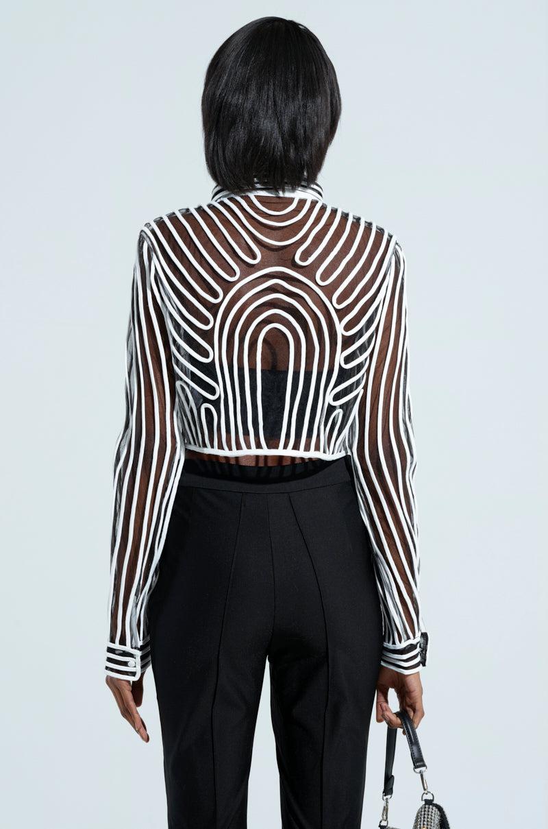 EVA LONG SLEEVE BUTTON DOWN STRIPED SHIRT Product Image