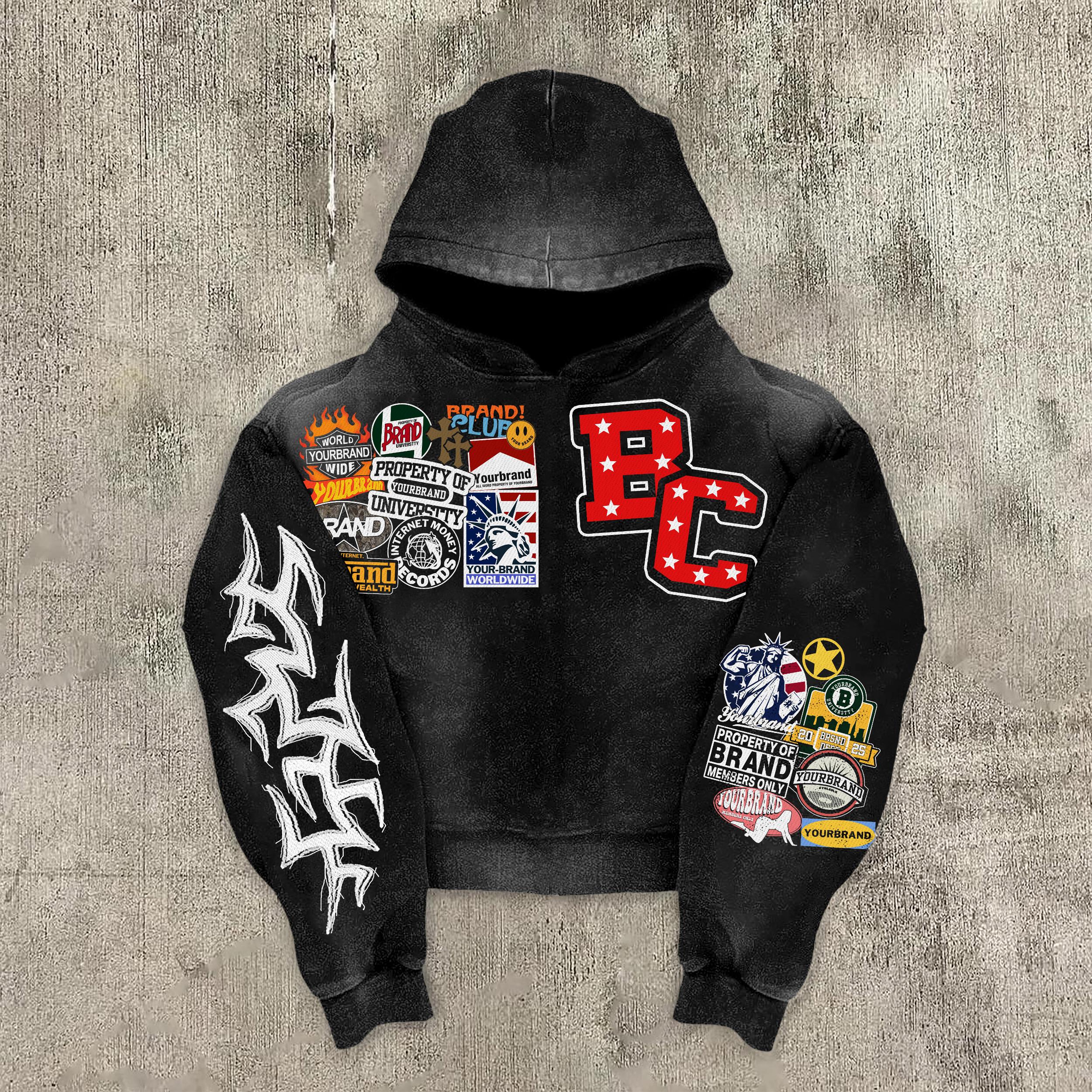 Men's Oversized Warzone Peace Club Vintage Washed Graphic Hoodie Product Image