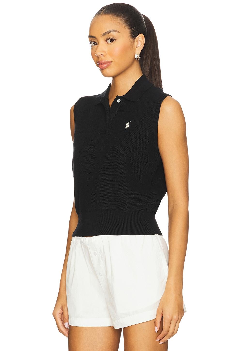 Cotton Cropped Sleeveless Polo Sweater Polo Ralph Lauren Product Image