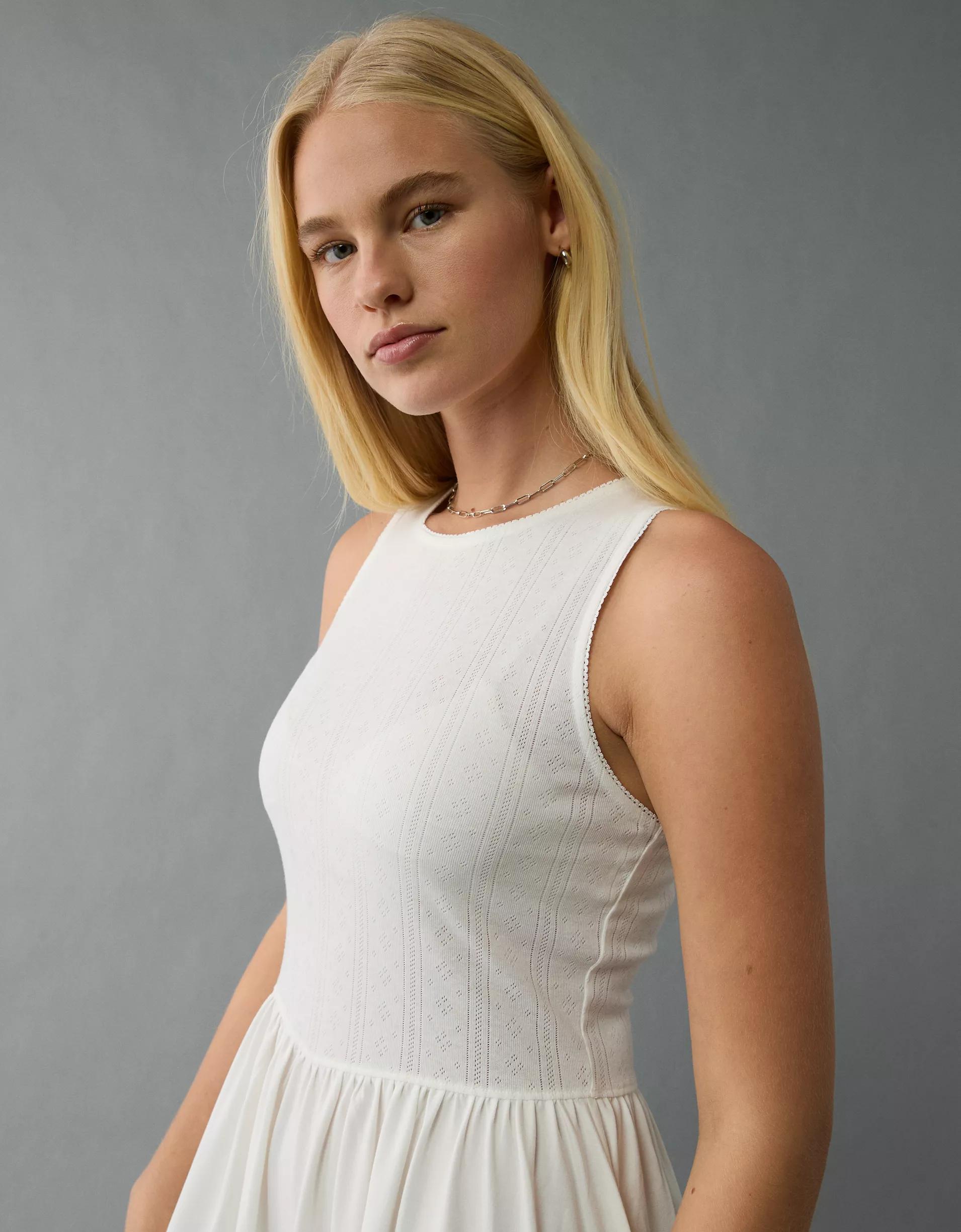 AE Pointelle Knit Midi Dress Product Image