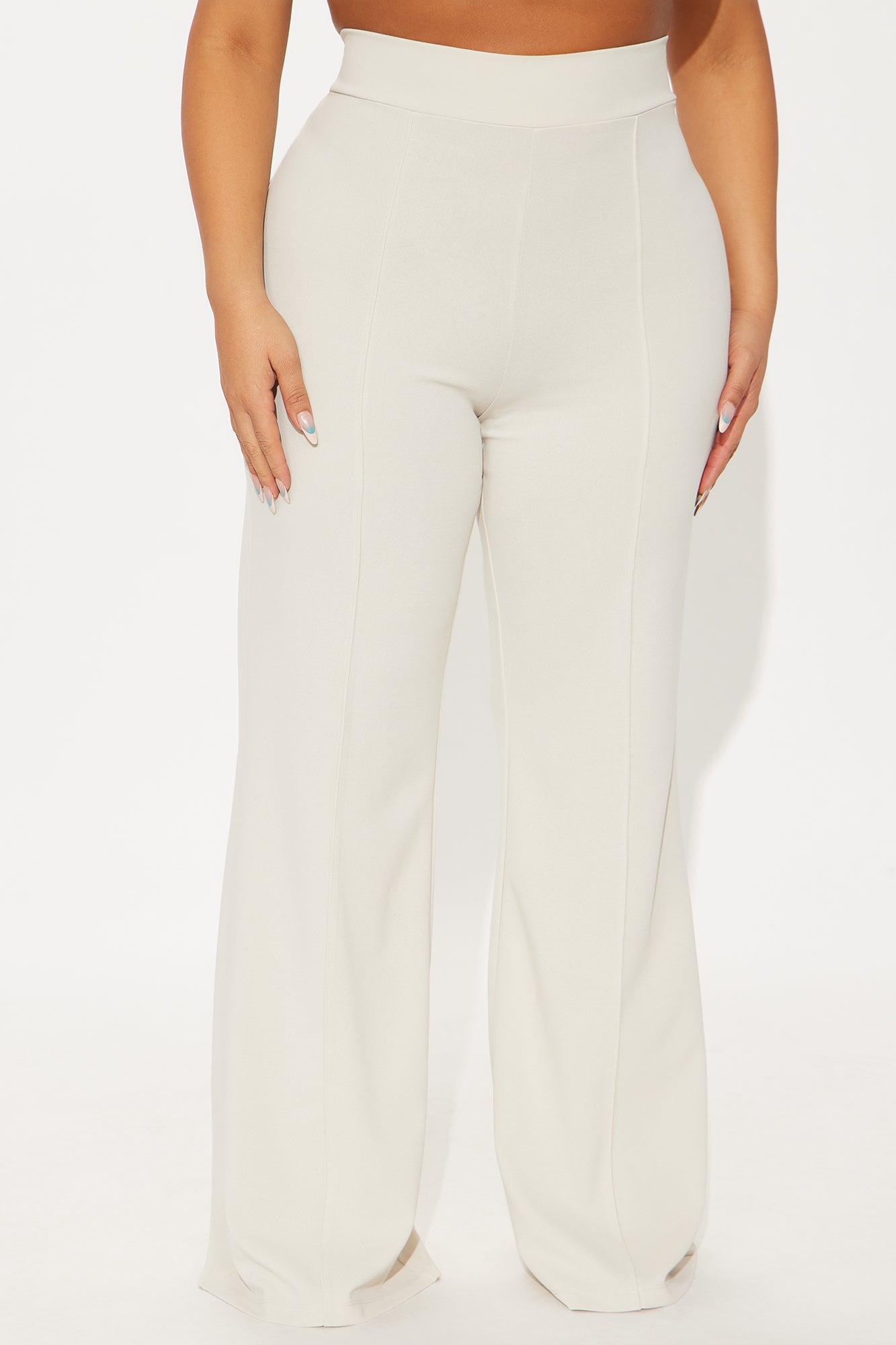 Victoria High Waisted Dress Pants - Oatmeal Product Image