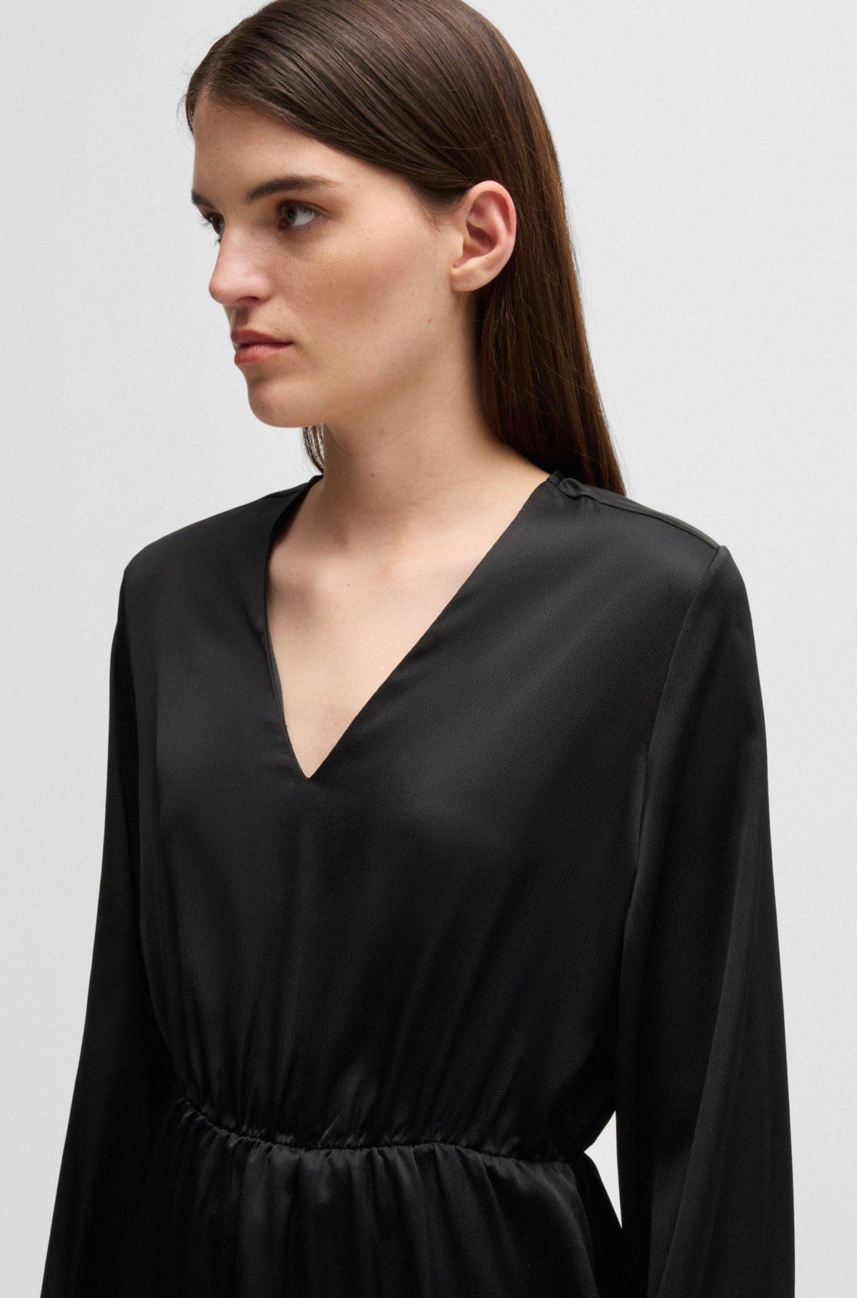 V-neck dress in hammered satin Product Image