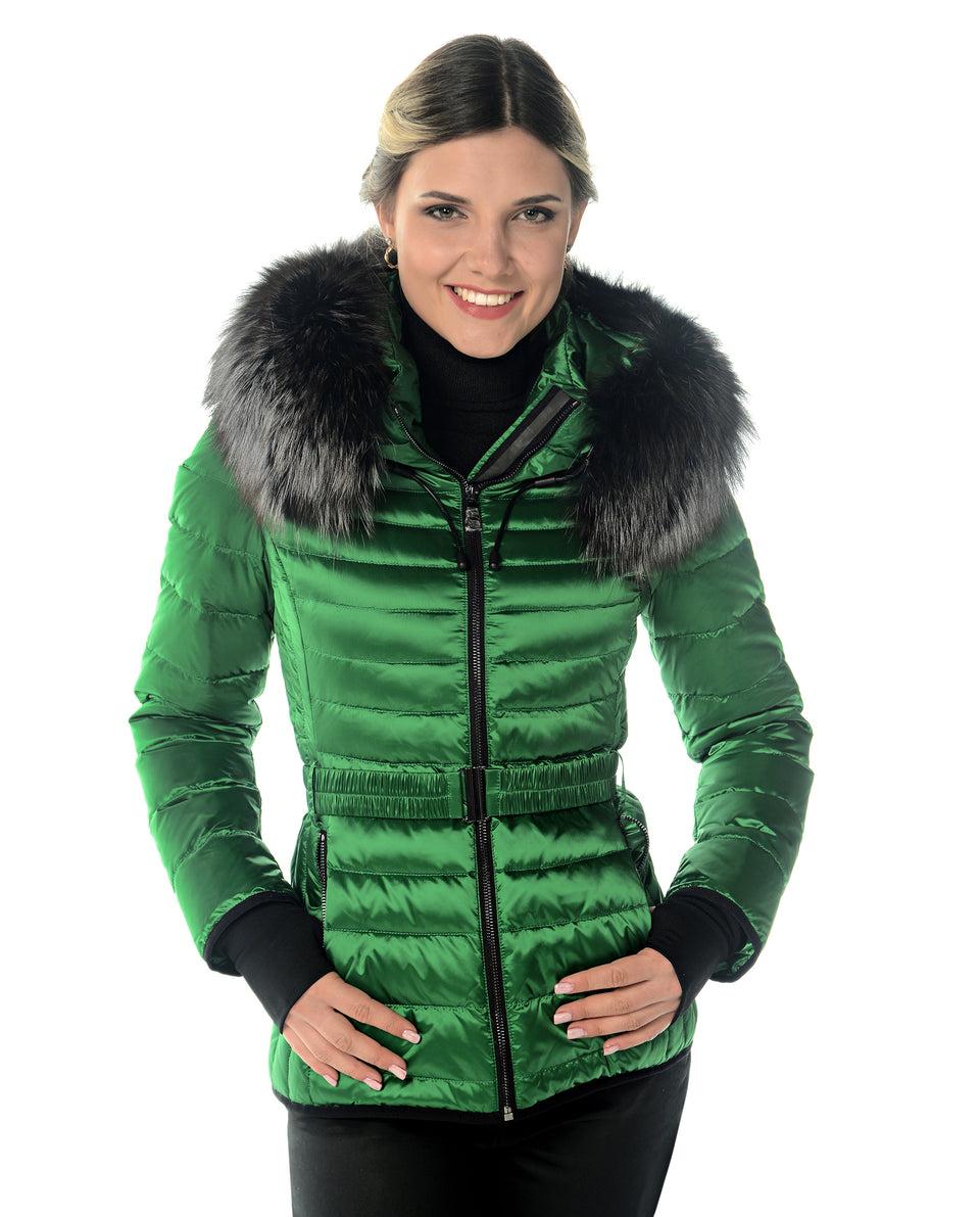 Polyester Jacket with Detachable Fox Trimmed Hood Product Image