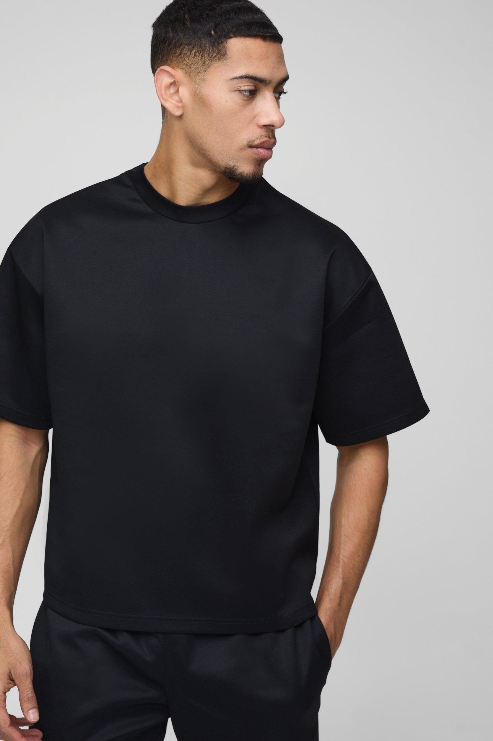 Oversized Boxy Scuba T-Shirt & Short Set | boohooMAN USA Product Image