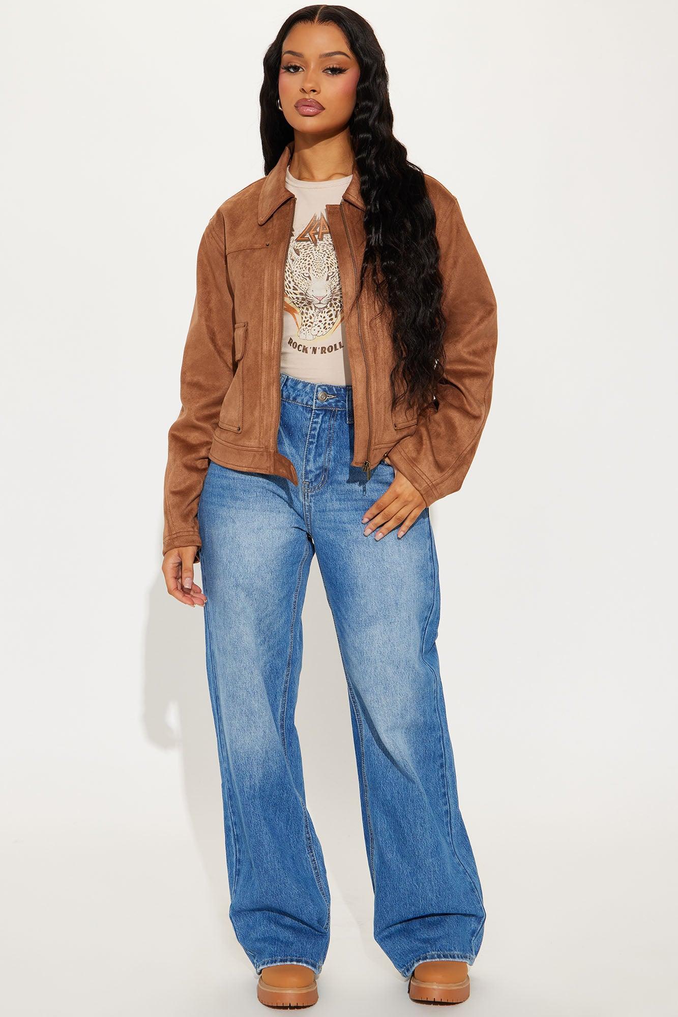 Ryder Faux Suede Jacket - Camel Product Image