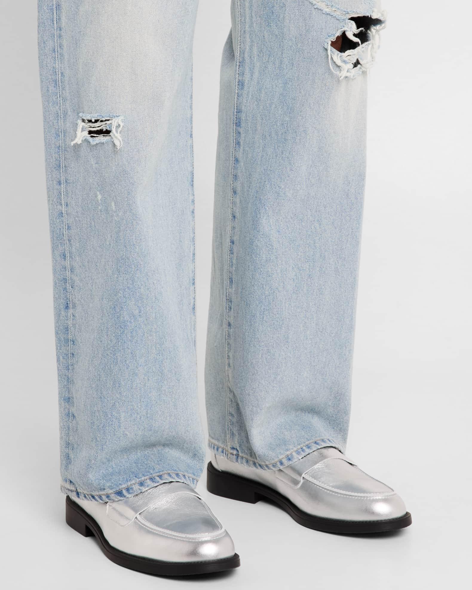 Men's Wilde Metallic Leather Penny Loafers Product Image