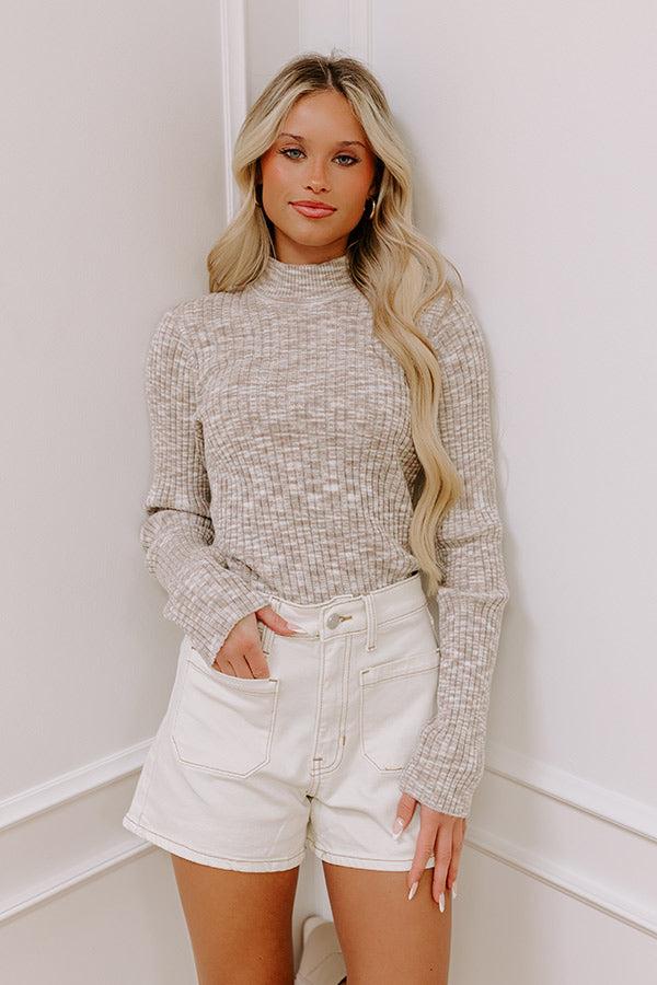 Just USA Libby High Waist Shorts in Ivory Product Image