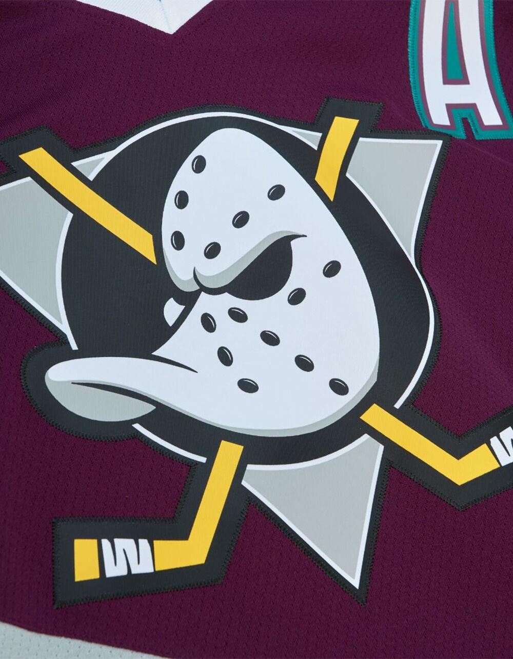 MITCHELL & NESS Blue Line Teemu Selanne Anaheim Ducks Dark 1996 Mens Hockey Jersey - PURPLE Product Image