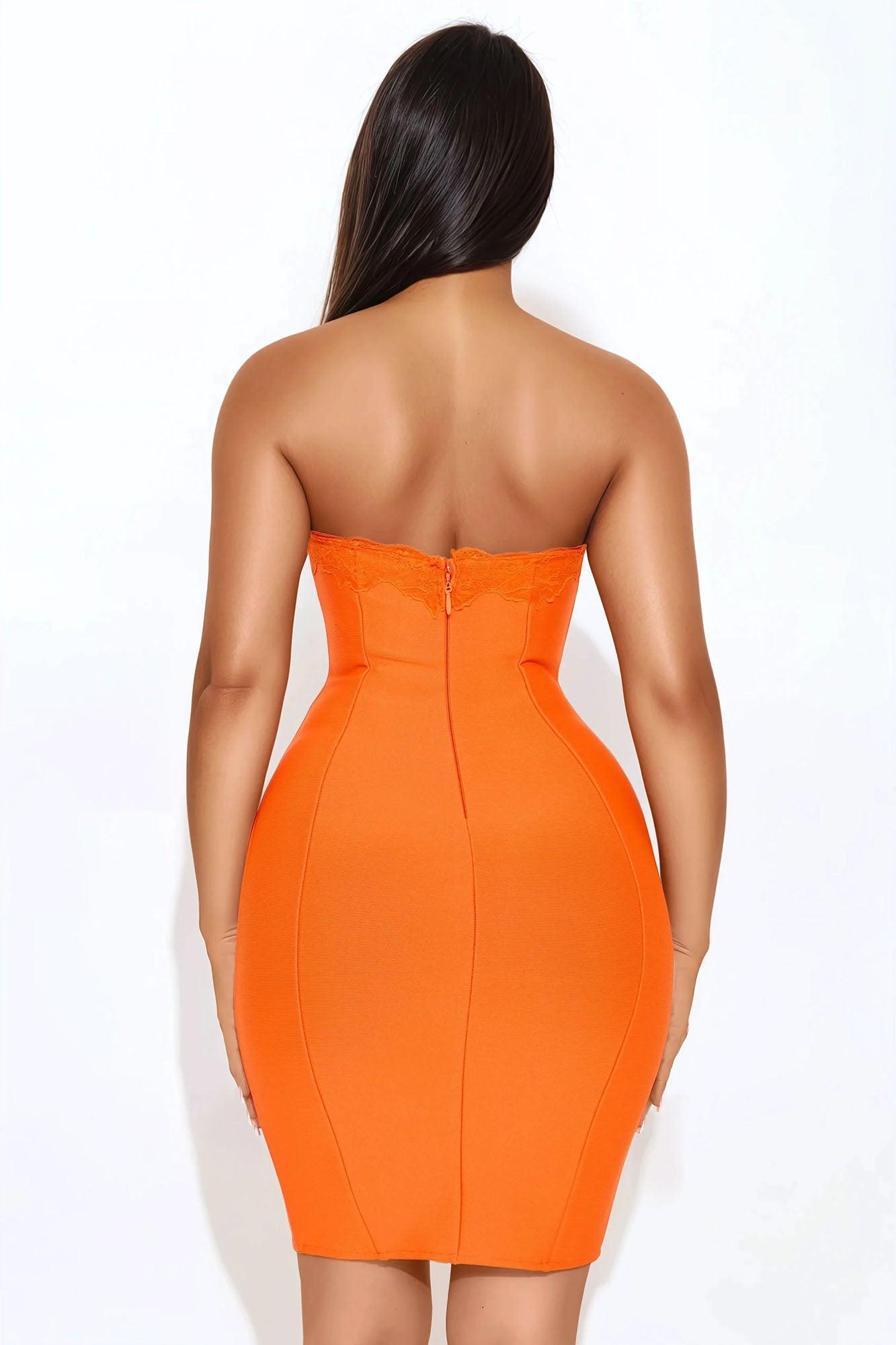Shaina Bandage Midi Dress - Orange Product Image
