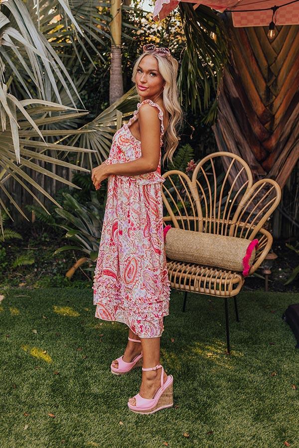 Sunset Splendor Satin Midi Product Image