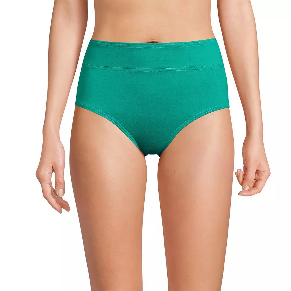Women's Lands' End Retro Tummy Slimmer High-Waist Bikini Bottoms,  Product Image