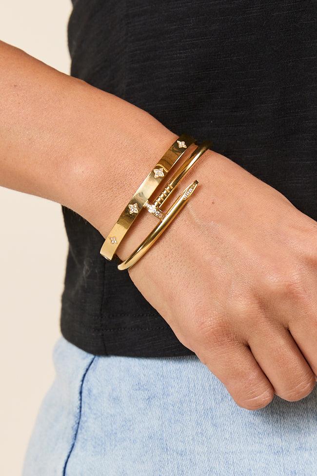 Alexis Gold Nail Bangle Set Product Image