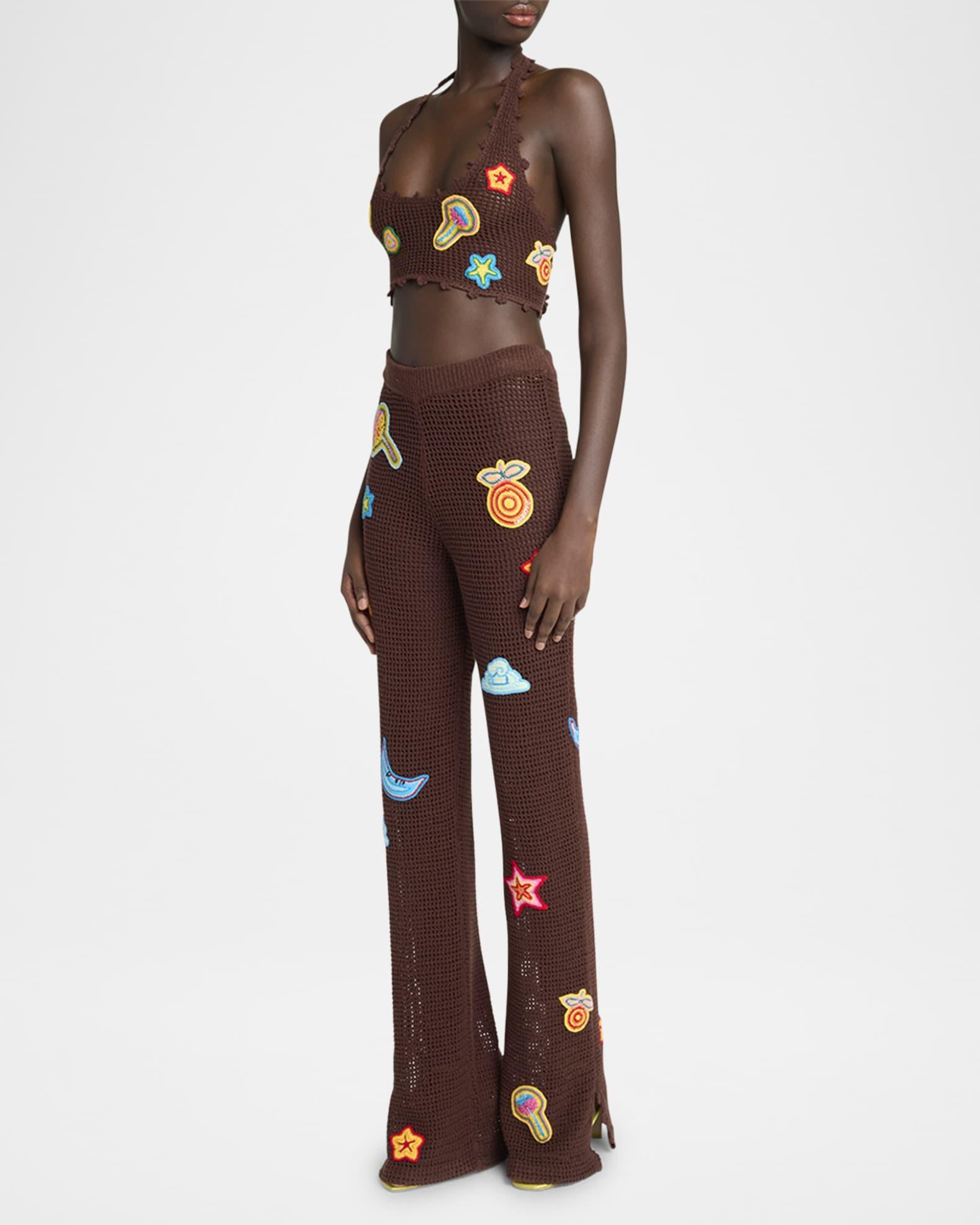 Halter Crochet Bralette with Patches Product Image