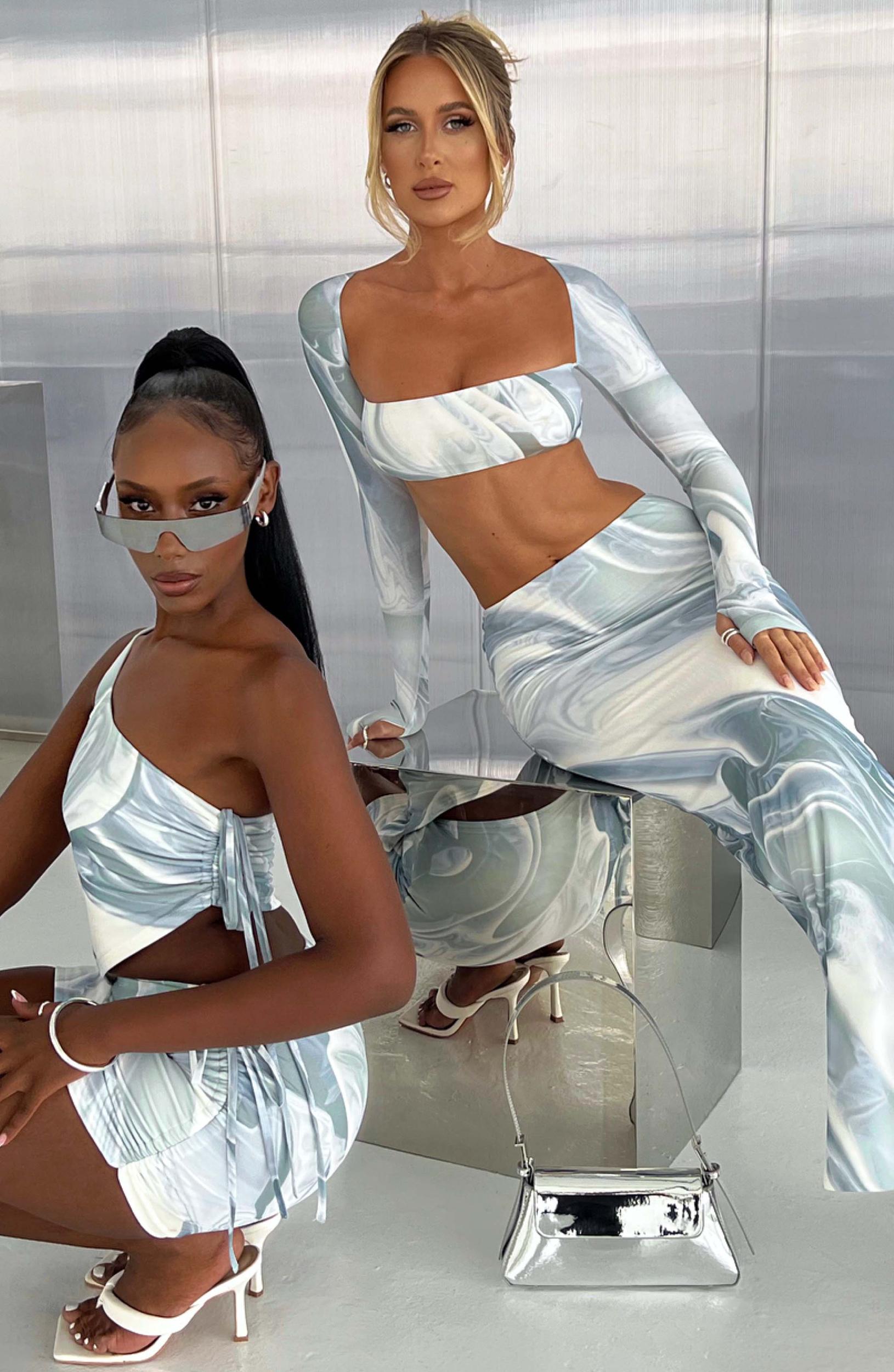 Stormi Mini Skirt - Grey Haze Print Product Image