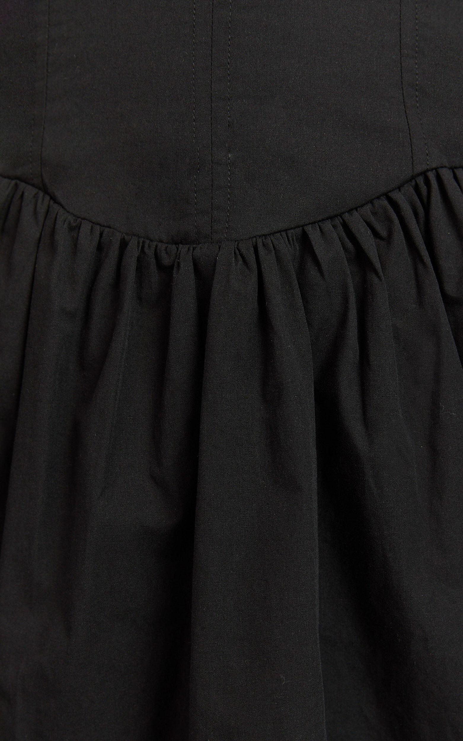 Nelli Mini Dress - Short Puff Sleeve Shirred Back Dress in Black Product Image