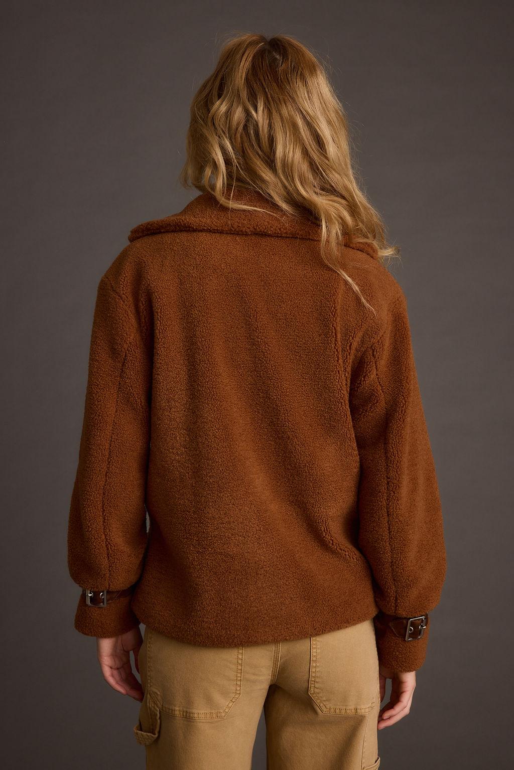 Slater Mocha Moto Sherpa Coat Product Image