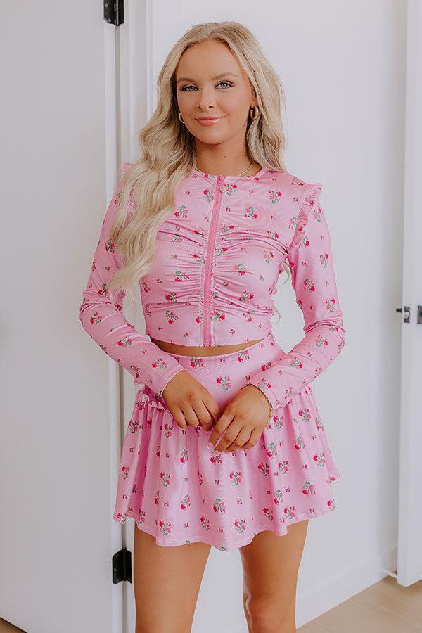 Feeling Flirty Floral Zip Top Product Image