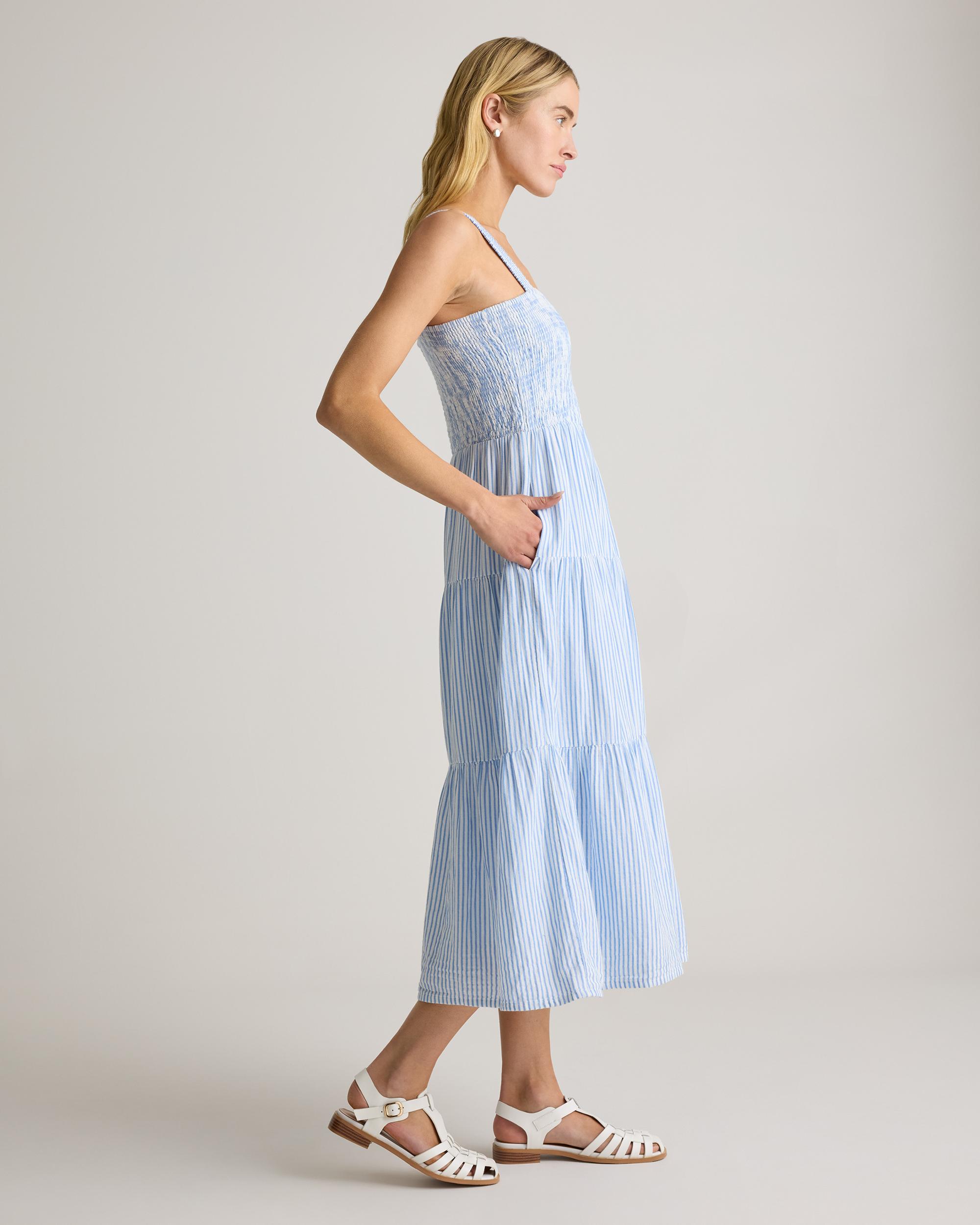 Quince | Women's Gauze Smocked Sleeveless Maxi Dress Organic Cotton Product Image