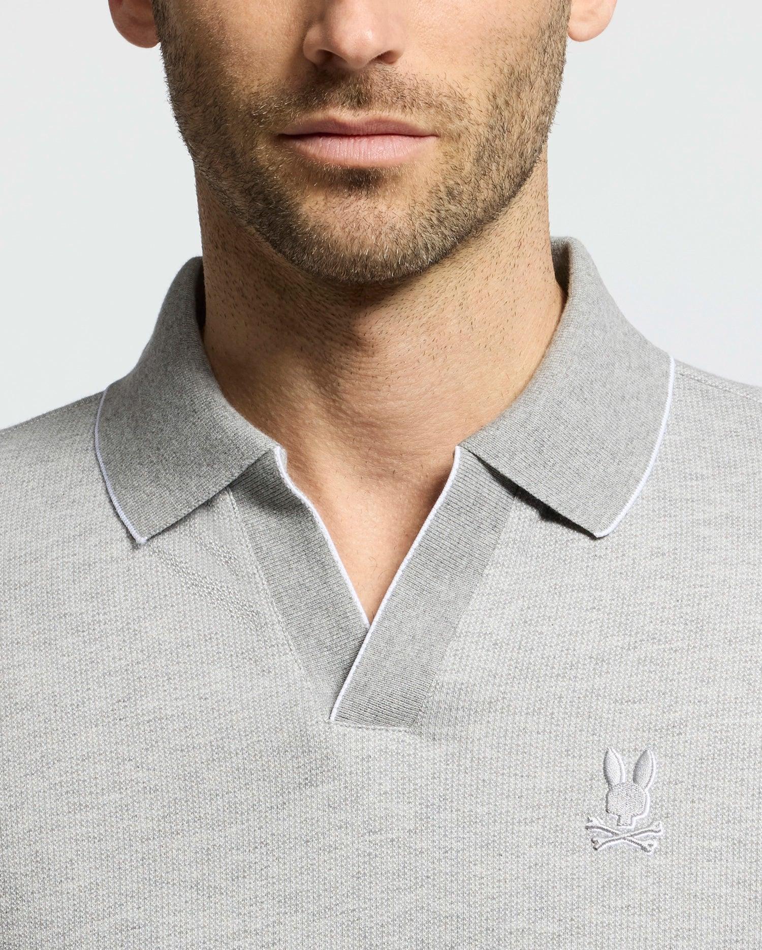 MENS MACKAY JACQUARD JOHNNY COLLAR POLO - B6K408F200 Male Product Image