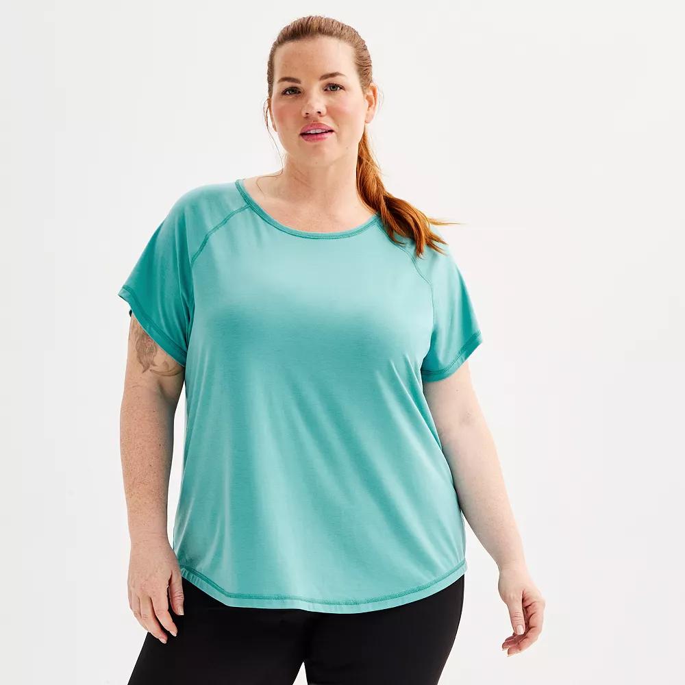 Plus Size Tek Gear® Core Raglan Tee, Women's, Size: 1XL, Solomon Product Image