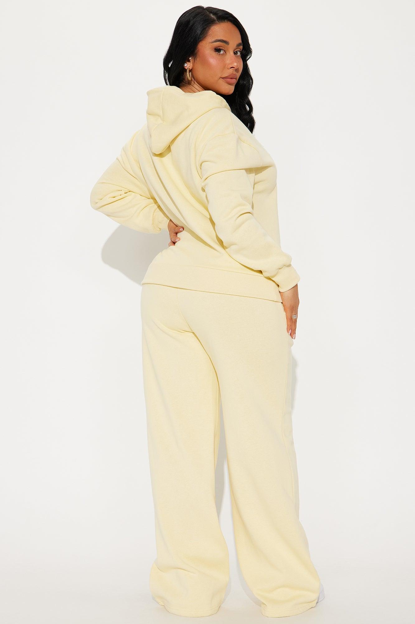 Totally Peachy Fleece Sweatsuit Set - Yellow Product Image