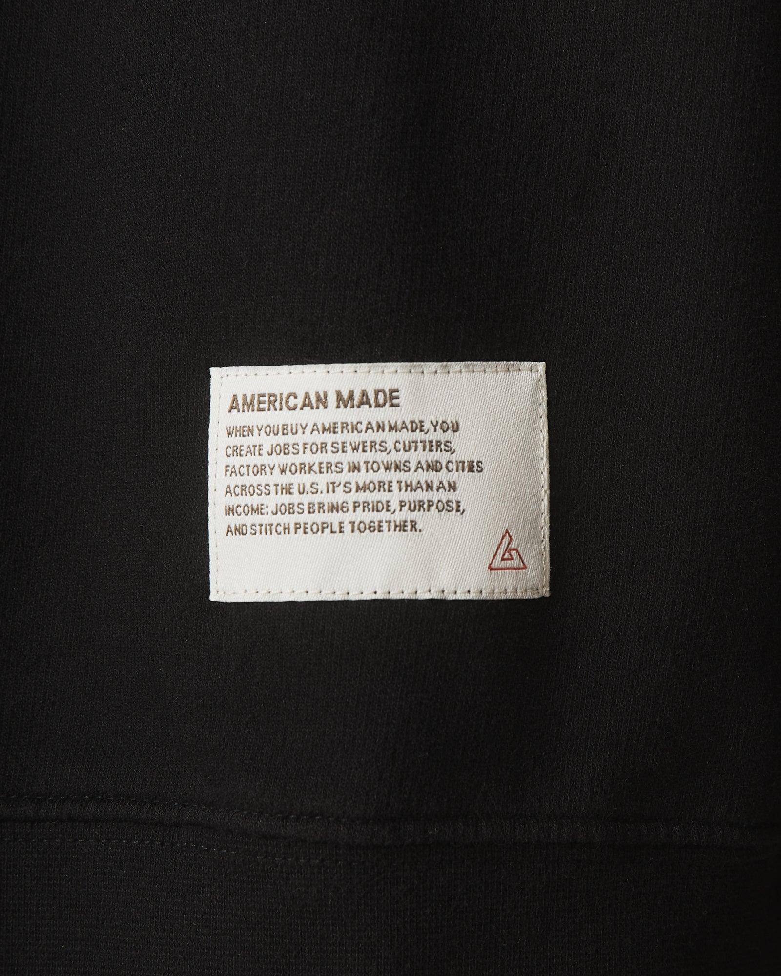 Women's French Terry Crew  American Made - Black Female Product Image