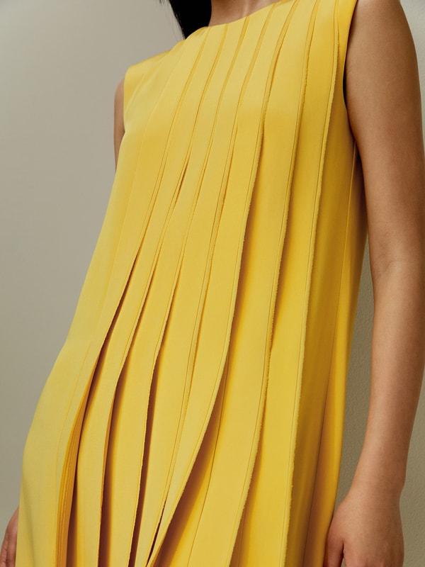 Sleeveless accordion pleated silk dress Product Image