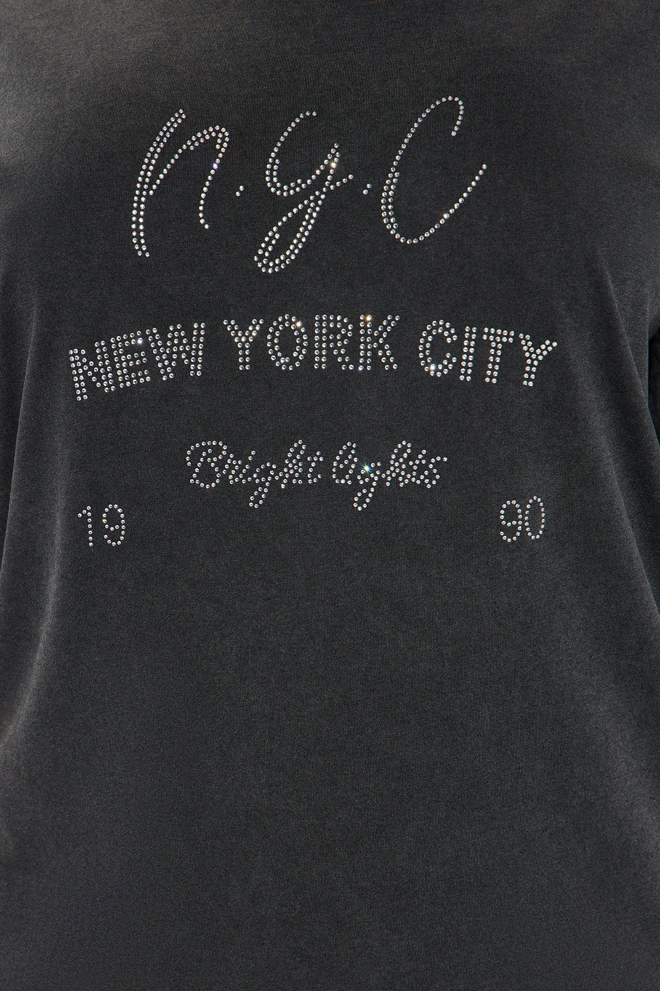 NYC Washed Biker Short Set - Black Product Image