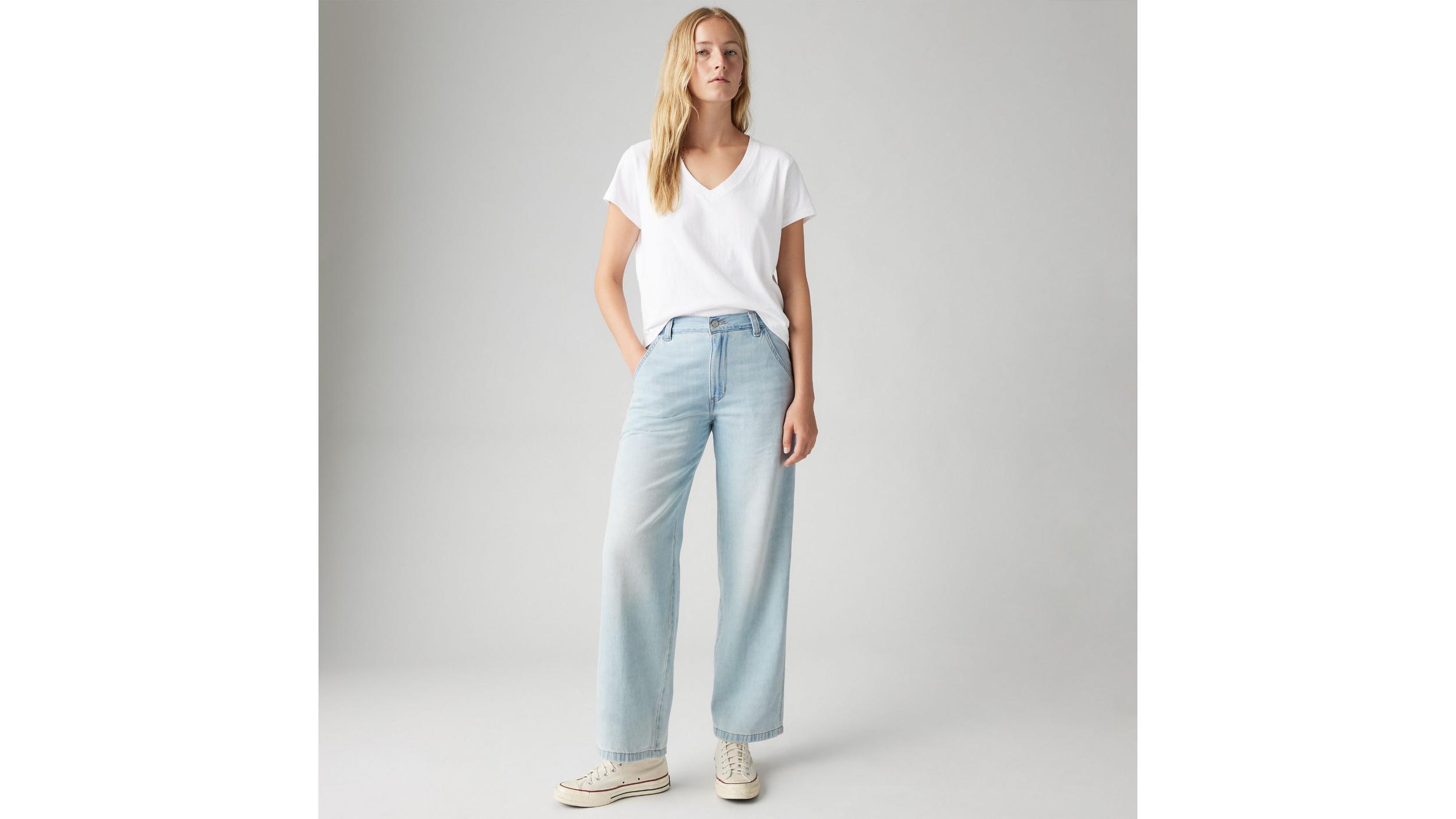 Baggy Carpenter Linen+ Denim Lightweight Women's Jeans Product Image