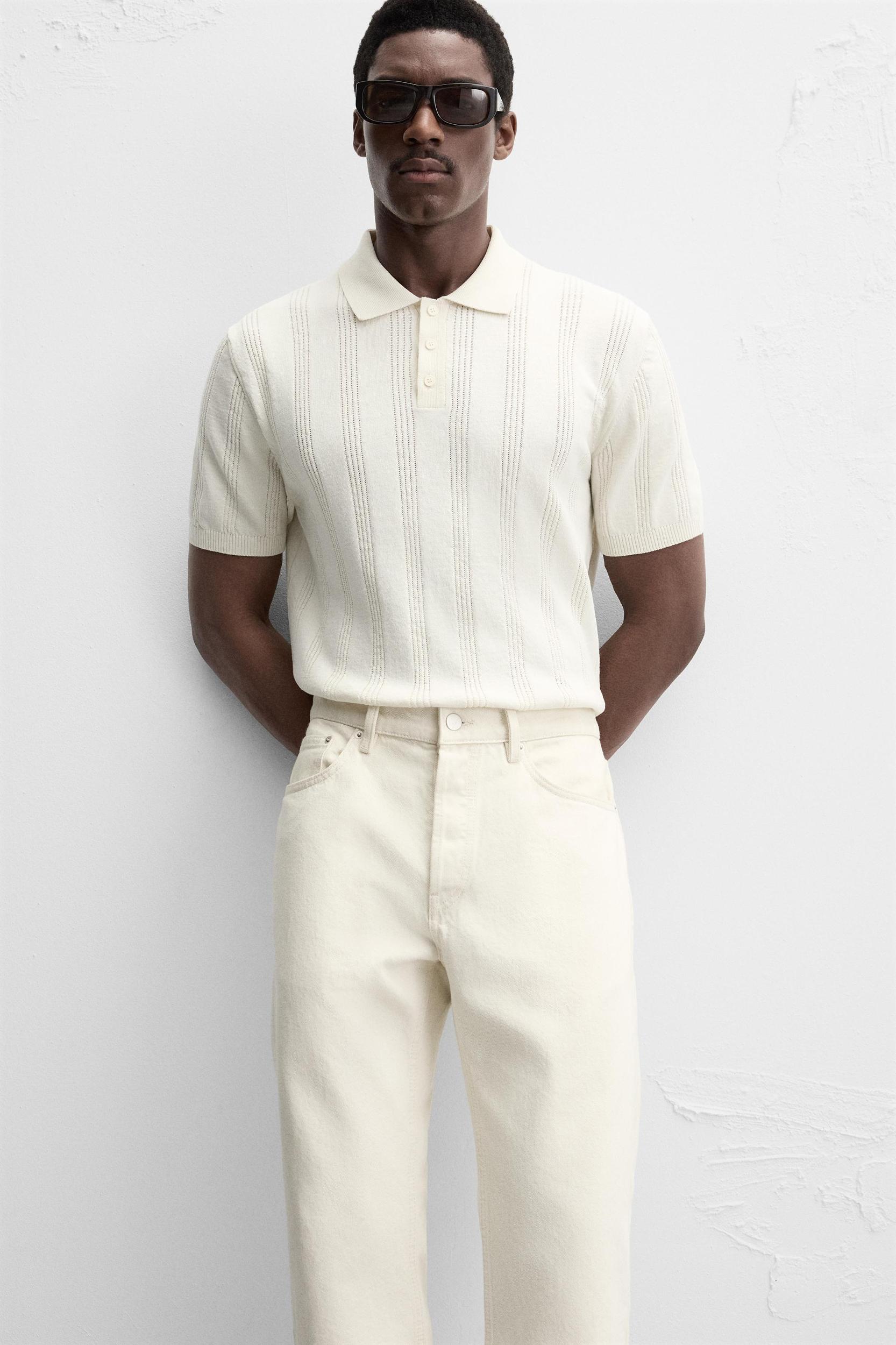 RIBBED KNIT POLO SHIRT Product Image