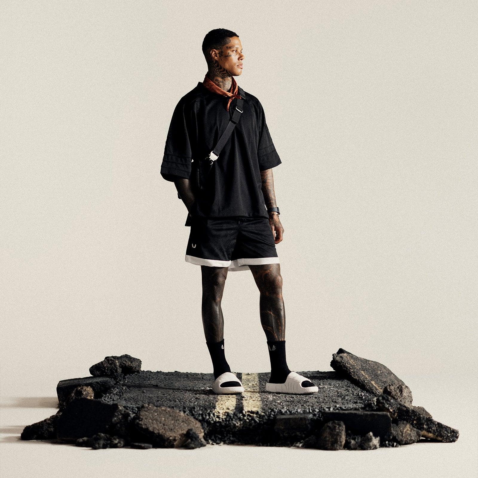 0795. SilverPlus™ Mesh Reversible Short - Black/White Male Product Image