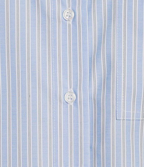 Gibson & Latimer Striped Woven Point Collar Cap Dolman Sleeve Circle Button Front Shirt Product Image