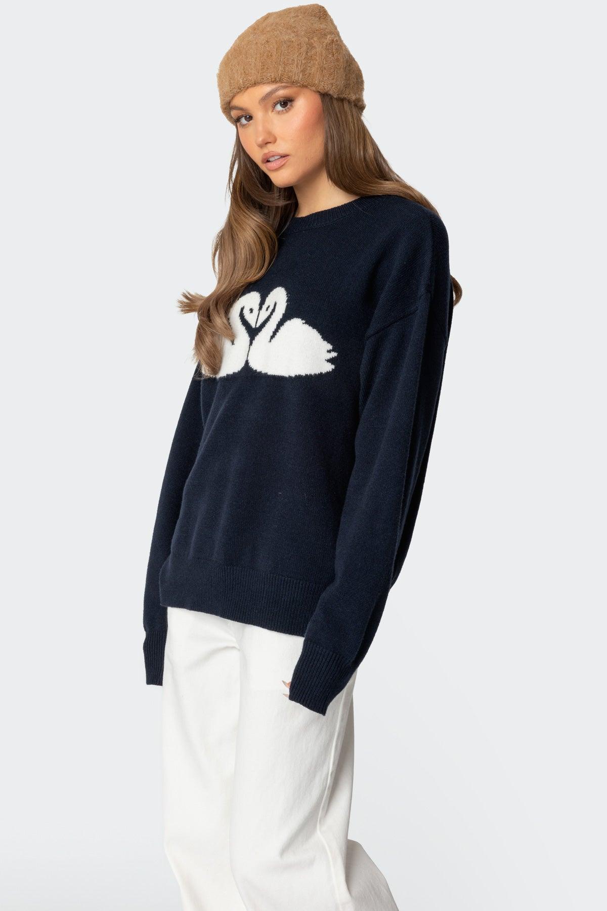 Swan Oversized Knit Sweater Product Image