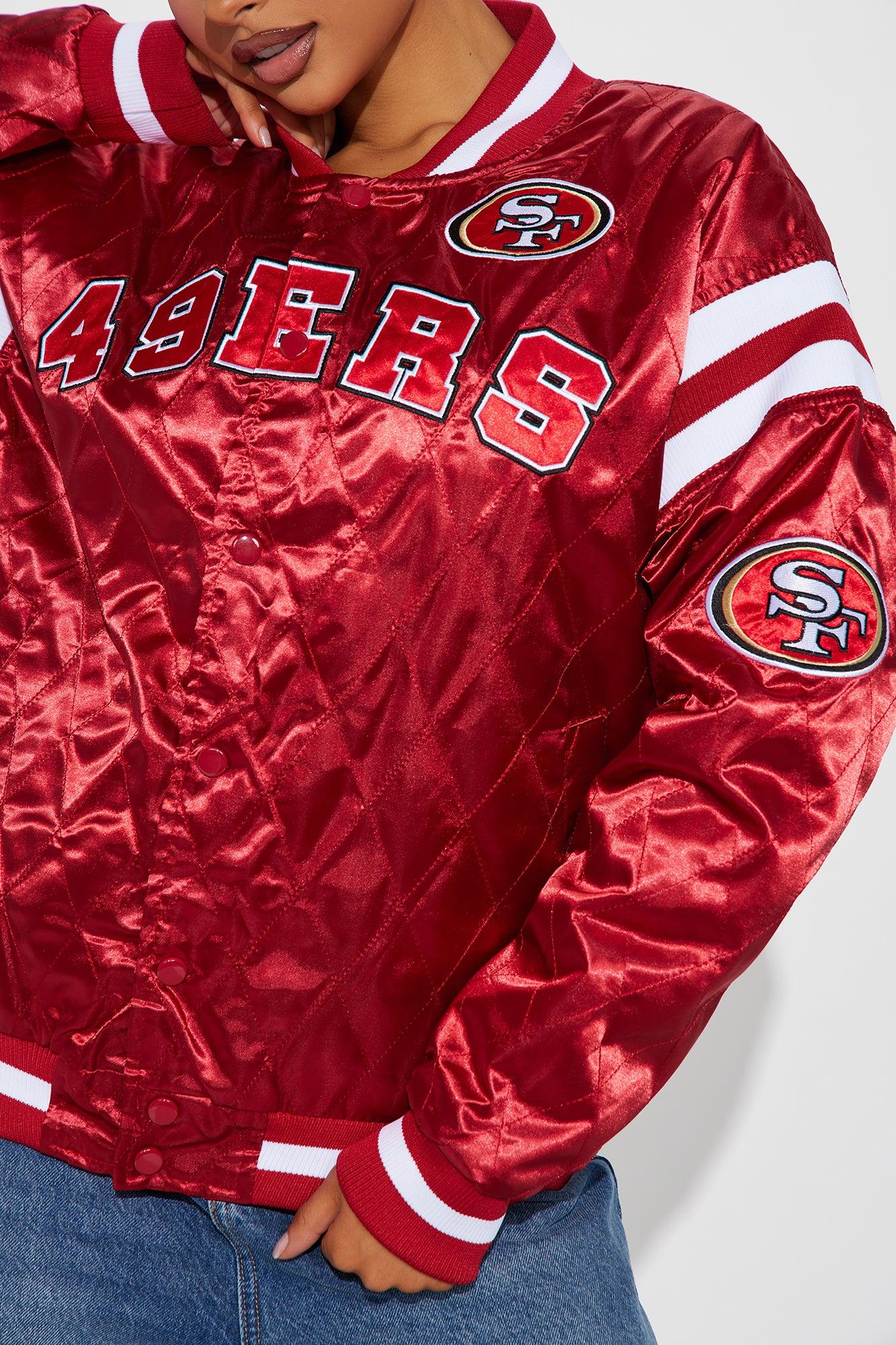 49ers Quilted Bomber Jacket - Red Female Product Image