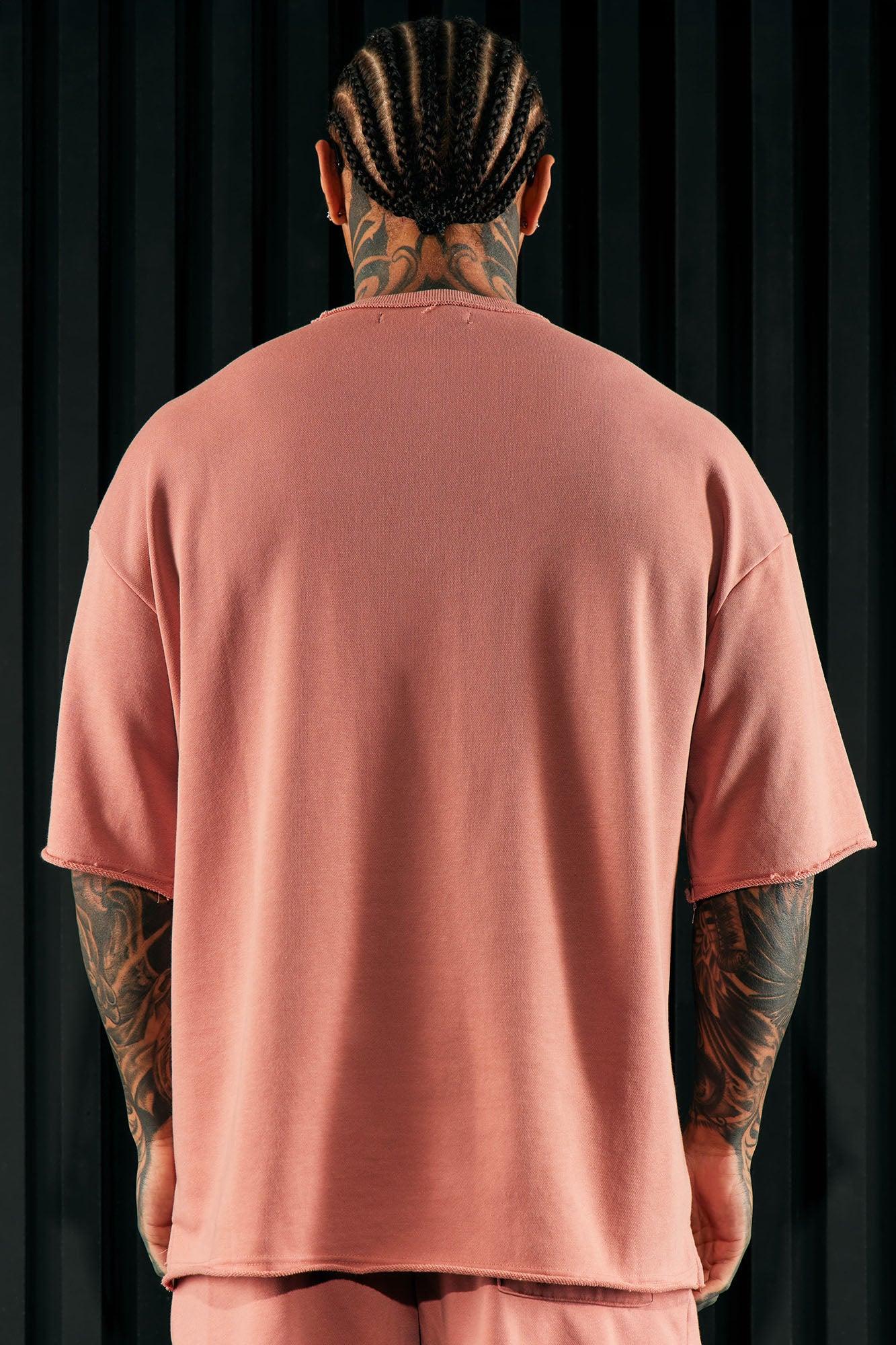 I Like How It Looks Oversized Terry Short Sleeve Tee - Mauve Product Image