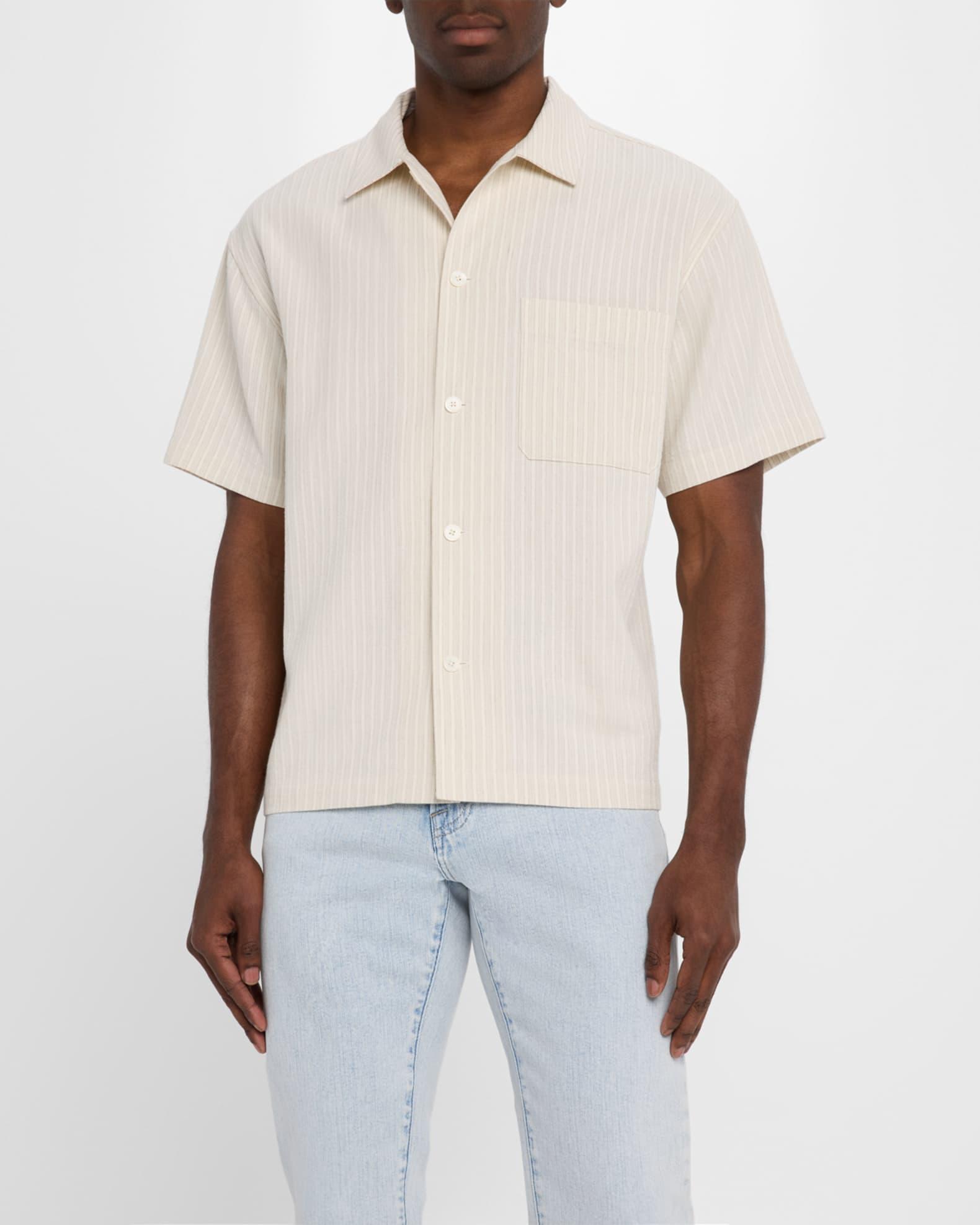 Men's Jacquard Stripe Camp Shirt Product Image