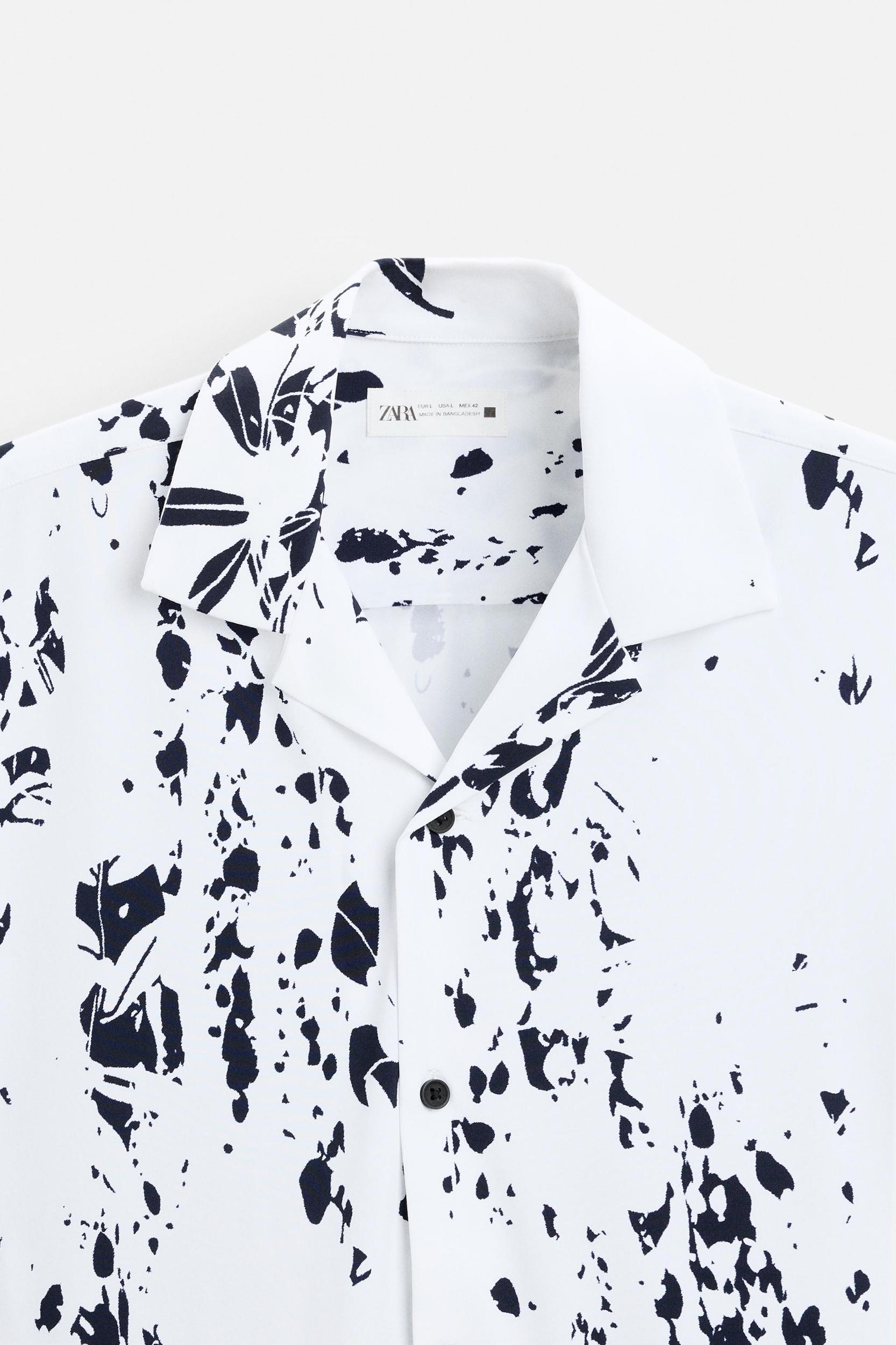 LEAF PRINT STRETCH SHIRT Product Image